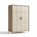 Kleiderschrank aus Holz mit beige-fronten 180 x 90 x 40 cm für schlafzimmer
