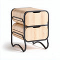 Nachttisch mit zwei schubladen aus holz und metall 40 x 30 x 50cm